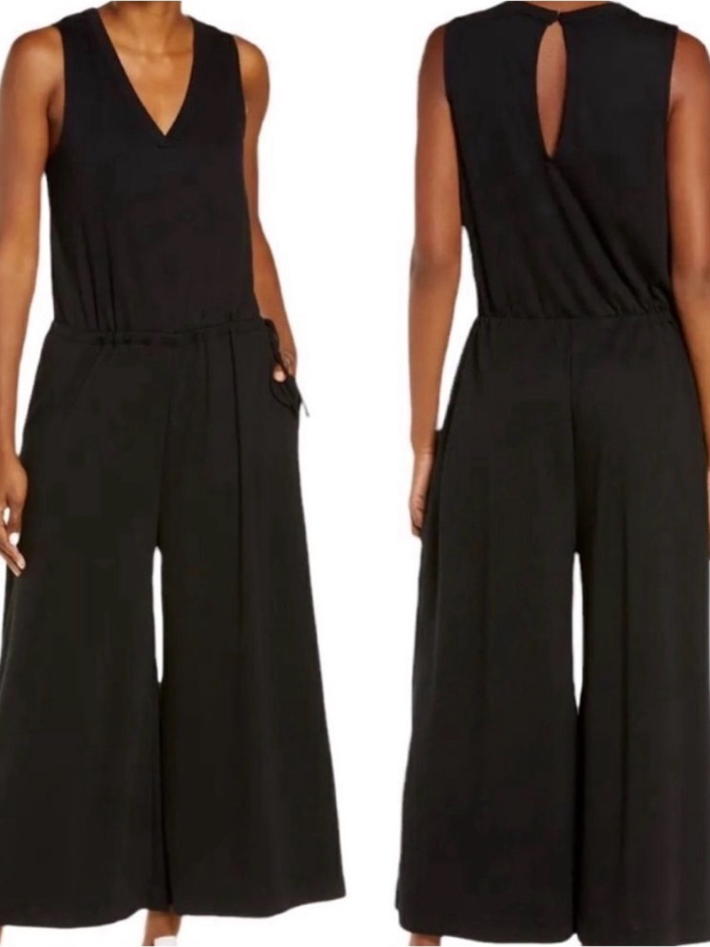 NWT Sweaty Betty Cruise Cupro Stretch Knit V Neck Sleeveless Jumpsuit Jumper M